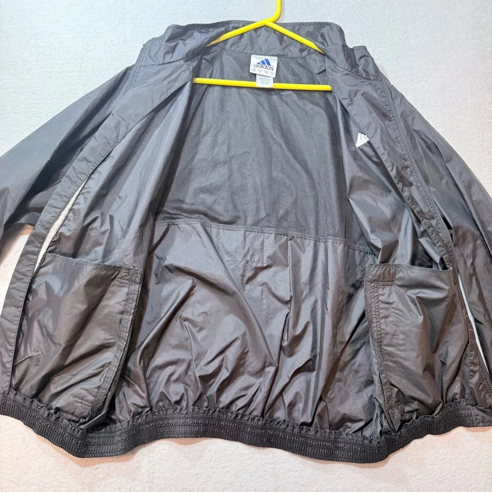 Adidas Windbreaker Jacket XL, Black, Full Zip, Logo, Athletic /‎ Sportswear